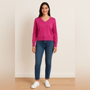 💖 A New Day Magenta Pink V-Neck Pullover Sweater 💖 Size S